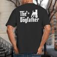 The Dogfather Tee Fathers Day Dad Dog Lover Schnauzer For Men Women Girls Kids Big And Tall Men's T-Shirt Back Print