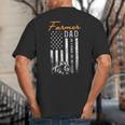 Farmer Dad Like A Normal Dad Only Cooler USA Flag Farming Big And Tall Men's T-Shirt Back Print