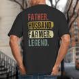 Father Husband Farmer Legend Vintage Dad Father's Day Big And Tall Men's T-Shirt Back Print