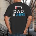 Father's Day Tee Dad Of 2 Boys Man Idea Big And Tall Men's T-Shirt Back Print