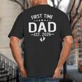 First Time Daddy New Dad Est 2026 Shirt Fathers Day Big And Tall Men's T-Shirt Back Print