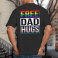 Free Dad Hugs LGBT Gay Pride Month Transgender Rainbow Flag Big And Tall Men's T-Shirt Back Print