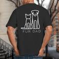 Fur Dad Pet Lover Cat Dog Dad Husband Fathers Day Wife Big And Tall Men's T-Shirt Back Print