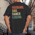 Gamer Husband Dad Video Game Legend Father's Day Big And Tall Men's T-Shirt Back Print