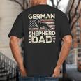 German Shepherd Dad Shirt American Flag German Shepherds Big And Tall Men's T-Shirt Back Print