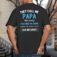 Grandpa Papa Partner In Crime Dad Big And Tall Men's T-Shirt Back Print