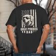 Great Pyrenees Dog Dad American Flag For Father Men Big And Tall Men's T-Shirt Back Print
