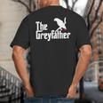 The Greyfather African Grey Parrot Lovers Bird's Dad Big And Tall Men's T-Shirt Back Print The Greyfather African Grey Parrot Lovers Bird's Dad Big And Tall Men's T-Shirt Back Print