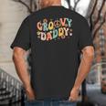 Groovy Daddy Birthday Party Peace Sign Dad 60s 70s Hippie Big And Tall Men's T-Shirt Back Print