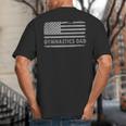 Gymnast Cheer Dad Gymnastics Dad US Flag Gymnastics Dad For Fathers Short Sleeve Small Big And Tall Men's T-Shirt Back Print