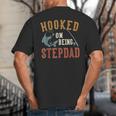 Hooked On Being Stepdad Father's Day Fishing Stepdad Big And Tall Men's T-Shirt Back Print