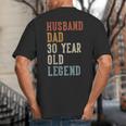Husband Dad 30 Year Old Legend 30th Birthday Big And Tall Men's T-Shirt Back Print Husband Dad 30 Year Old Legend 30th Birthday Big And Tall Men's T-Shirt Back Print