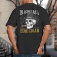 I'm Aging Like a Fine Cigar Skull Dad Retro Adult Big And Tall Men's T-Shirt Back Print