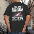 I'm A Dad Grandpa And A Veteran US Flag Veterans Day Big And Tall Men's T-Shirt Back Print