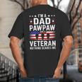 I'm A Dad Pawpaw And A Veteran Shirt Men Grandpa Fathers Day Big And Tall Men's T-Shirt Back Print
