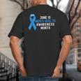 June Is Men’s Health Awareness Month Ribbon For Dad Grandpa Big And Tall Men's T-Shirt Back Print