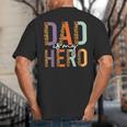 Kids Fathers Day Shirt For Son Daughter My Dad Is My Hero Big And Tall Men's T-Shirt Back Print
