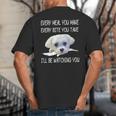 Maltese Dog Watching Owner Quote Puppy Mom Dad Men Women Girls Kids Big And Tall Men's T-Shirt Back Print