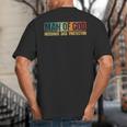 Man Of God Husband Dad Protector Christian Faith Fathers Day Big And Tall Men's T-Shirt Back Print