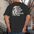 Man Of God Husband Daddy Protector Hero Lion Father's Day Big And Tall Men's T-Shirt Back Print