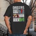 Marvel Father's Day Spider-Man Thor Hulk Dad Attributes Big And Tall Men's T-Shirt Back Print