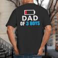 Matching Father's Day Low Battery Dad Of 3 Boys Big And Tall Men's T-Shirt Back Print