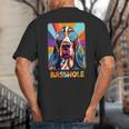 Mom & Dad Of a Basshole Basset Hound With Glasses -Adults Short Sleeve Big And Tall Men's T-Shirt Back Print