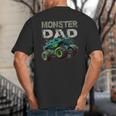Monster Truck Dad Family Matching Monster Truck Lovers Big And Tall Men's T-Shirt Back Print