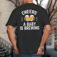 New Dad Baby Shower Cheers A Baby Is Brewing Big And Tall Men's T-Shirt Back Print