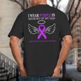 Pancreatic Cancer I Wear Purple In Memory Of My Dad Big And Tall Men's T-Shirt Back Print