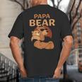Papa Bear Bears Animal Pun Lover Dad Father Daddy Father's Big And Tall Men's T-Shirt Back Print