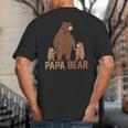 Papa Bear Dad Two Cubs Daddy Bear 2 Kids Father's Day Big And Tall Men's T-Shirt Back Print