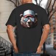 Papa Bear Face Cool Dad Style Retro Fathers Day Daddy Bear Big And Tall Men's T-Shirt Back Print