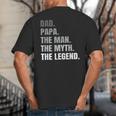 Papa Dad Legend Men Grandpa Christmas Father's Day Birthday Big And Tall Men's T-Shirt Back Print