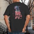 Patriotic Pitbull American Flag 4th Of July Dog Pitbull Dad Big And Tall Men's T-Shirt Back Print