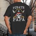 Pirate Papa Skull Family Matching Costume Dad Grandpa Men Big And Tall Men's T-Shirt Back Print Pirate Papa Skull Family Matching Costume Dad Grandpa Men Big And Tall Men's T-Shirt Back Print