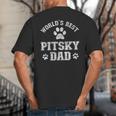 Pitsky Dog Dad World's Best Pitsky Daddy Men Women Girls Kids Big And Tall Men's T-Shirt Back Print