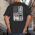 Pomsky Dad American Flag Pomsky Owner Pomsky Lover Big And Tall Men's T-Shirt Back Print