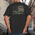 Promoted To Daddy Est 2026 Camo USA Flag New Dad 2026 Big And Tall Men's T-Shirt Back Print