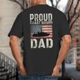 Proud Coast Guard Dad USCG American Flag T-Shirt Big And Tall Men's T-Shirt Back Print