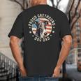 Proud Greyhound Dad American Flag Patriotic Greyhound Dad Big And Tall Men's T-Shirt Back Print