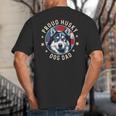 Proud Husky Dad American Flag Patriotic Husky Dad Big And Tall Men's T-Shirt Back Print