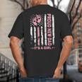 Proud New Dad New Girl Baby First Fathers Day American Flag Big And Tall Men's T-Shirt Back Print
