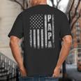 Proud Papa Fathers Day 2025 Dad America USA Flag Big And Tall Men's T-Shirt Back Print