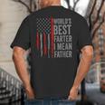 Retro Dad World's Best Farter I Mean Father Vintage Flag Usa Big And Tall Men's T-Shirt Back Print