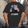 We Ride At Dawn Lawnmower Lawn Mowing Dad Vintage Men Big And Tall Men's T-Shirt Back Print