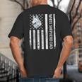 Shepherd Dad USA Flag White German Shepherd Big And Tall Men's T-Shirt Back Print