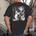 Siberian Husky Alien UFO Taking a Selfie Dog Mom Dad Big And Tall Men's T-Shirt Back Print Siberian Husky Alien UFO Taking a Selfie Dog Mom Dad Big And Tall Men's T-Shirt Back Print