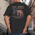 My Son Has Your Back Marine Dad Camouflage Big And Tall Men's T-Shirt Back Print