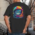 Space Cat Mom Cat Dad Men Women Kids Astronaut Space Big And Tall Men's T-Shirt Back Print